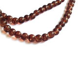 Crackle Glass Beads 6 MM Round Hole Size:1.3 MM Coffee Brown (1 String, 125 Beads/String) [ac-bds-00033-m4]
