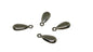 CCB Plastic Metallic Flat Drop Beads Charms Pendants 20x8x4 MM (Pack Of 10 Pieces) [ac-bds-00065-m1]