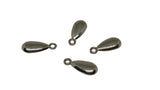 CCB Plastic Metallic Flat Drop Beads Charms Pendants 20x8x4 MM (Pack Of 10 Pieces) [ac-bds-00065-m1]