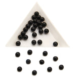 CCB Plastic No Hole Beads 6 MM (175 Pieces, 25 GMs Wt) Black Round For Embroidery Sewing Art Crafts Decoration Jewellery Making [ac-bds-00081-m4]