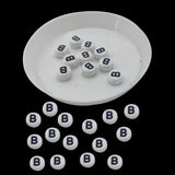 Acrylic Letter Alphabet Beads 7x4 MM White Hole Size 1 MM Flat Round For Jewellery Making DIY Crafts Keychains Decoration [ac-bds-00084]