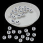 Acrylic Letter Alphabet Beads 7x4 MM White Hole Size 1 MM Flat Round For Jewellery Making DIY Crafts Keychains Decoration [ac-bds-00084]