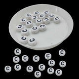 Acrylic Letter Alphabet Beads 7x4 MM White Hole Size 1 MM Flat Round For Jewellery Making DIY Crafts Keychains Decoration [ac-bds-00084]
