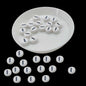 Acrylic Letter Alphabet Beads 7x4 MM White Hole Size 1 MM Flat Round For Jewellery Making DIY Crafts Keychains Decoration [ac-bds-00084]