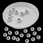 Acrylic Letter Alphabet Beads 7x4 MM White Hole Size 1 MM Flat Round For Jewellery Making DIY Crafts Keychains Decoration [ac-bds-00084]