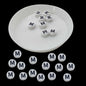 Acrylic Letter Alphabet Beads 7x4 MM White Hole Size 1 MM Flat Round For Jewellery Making DIY Crafts Keychains Decoration [ac-bds-00084]