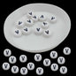 Acrylic Letter Alphabet Beads 7x4 MM White Hole Size 1 MM Flat Round For Jewellery Making DIY Crafts Keychains Decoration [ac-bds-00084]
