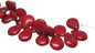 Synthetic Stone Beads 25x18x8 MM (1 String, 48 Beads) Flat Drop Hole 1 MM Red 15 Inch For Jewellery Making [ac-bds-00094-m1]