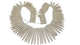 Synthetic Stone Beads 20 to 50 MM Long Range (1 String, 90 Beads) Spike Hole 1 MM White 17 Inch For Jewellery Making [ac-bds-00096-m6]