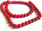 Synthetic Stone Beads 8 MM (1 String, 45-50 Beads) Round Hole 1 MM Red 15 Inch For Jewellery Making [ac-bds-00099-m5]