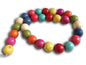 Synthetic Stone Beads 14 MM (1 String, 27-28 Beads) Round Hole 1 MM Mixed Colors 16 Inch For Jewellery Making [ac-bds-00101-m1]