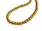Plastic Imitation Glass Pearl Beads 4 MM (1 String, 200 Beads) Round Hole 1 MM Golden Yellow 31 Inch For Jewellery Making [ac-bds-00104-m3]