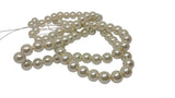 Plastic Imitation Glass Pearl Beads 6 MM (1 String, 130 Beads) Round Hole 0.8 MM Beige White 31 Inch For Jewellery Making [ac-bds-00105-m16]