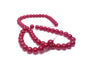 Plastic Imitation Glass Pearl Beads 8 MM (1 String, 100 Beads) Round Hole 1 MM Deep Pink 31 Inch For Jewellery Making [ac-bds-00106-m11]