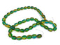 Glass Beads Twin Colors 9x6 MM (1 String, 100 Beads) Drum Hole 1 MM Green & Yellow 31 Inch For Jewellery Making [ac-bds-00108-m6]