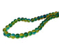 Glass Beads Twin Colors 8 MM (1 String, 100 Beads) Round Hole 1 MM Green & Yellow 31 Inch For Jewellery Making [ac-bds-00109-m6]