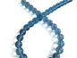 Glass Beads 8 MM (2 Strings, 38-40 Beads/String) Round Hole 1 MM Light Blue (Dull Tone) 11 Inch For Jewellery Making [ac-bds-00110-m2]