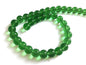 Glass Beads 8 MM (2 Strings, 38-40 Beads/String) Round Hole 1 MM Green 11 Inch For Jewellery Making [ac-bds-00110-m3]