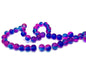 Glass Beads Twin Colors 6 MM (1 String, 130 Beads) Round Hole 1 MM Dark Blue & Dark Pink 30 Inch For Jewellery Making [ac-bds-00111-m3]