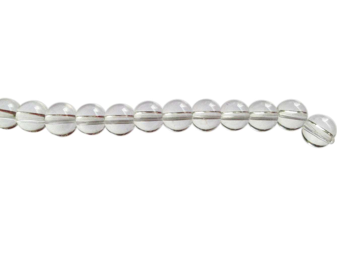 Glass Beads 4 MM (2 Strings, 80-85 Beads/String) Round Hole 0.5 MM Transparent Color 13 Inch For Jewellery Making [ac-bds-00113-m8]