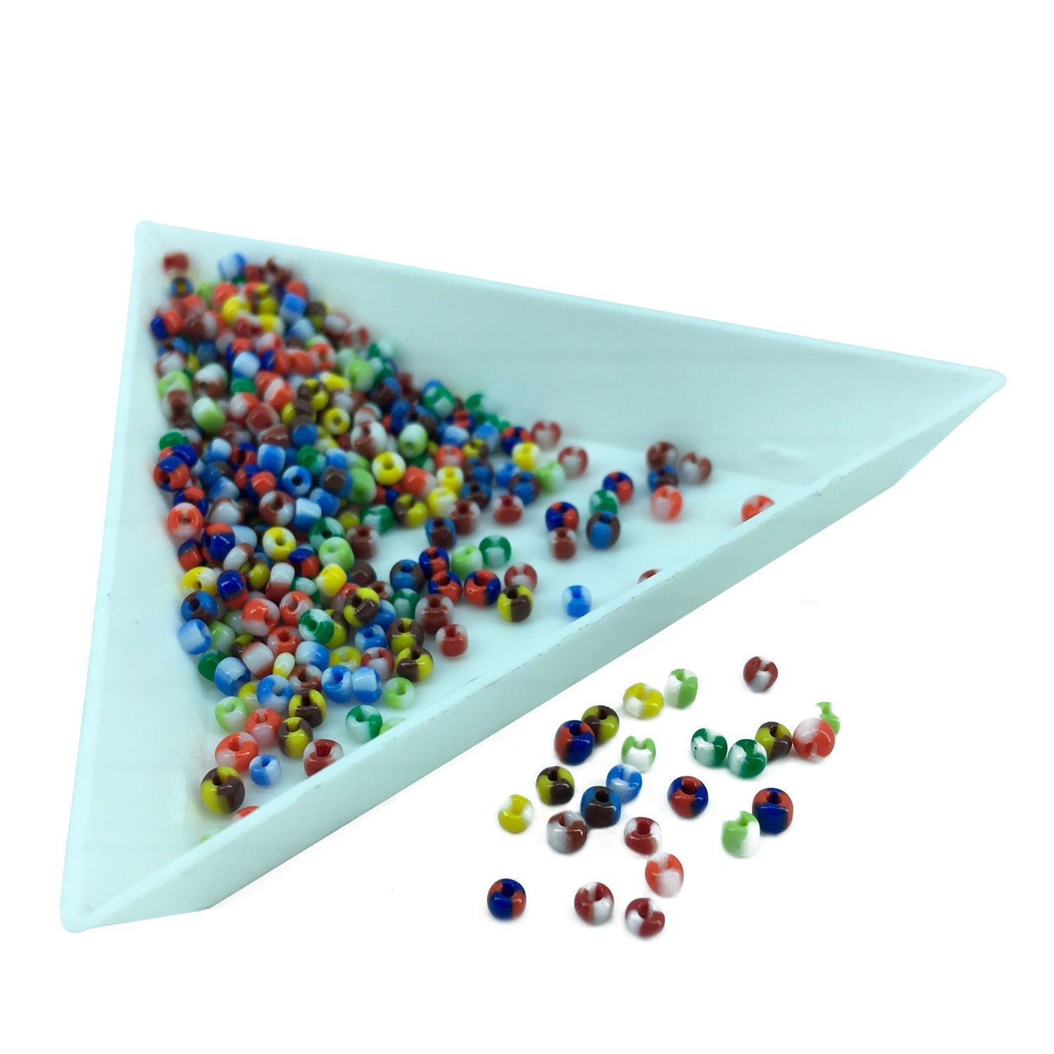 Striped Opaque 12/0 Glass Seed Beads 2x1.5 MM (2500 Beads, 25 Grams Wt) Round Hole 0.5 MM Mixed Colors For Jewellery Making [ac-bds-00116-m1]