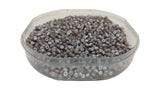 Striped Opaque 8/0 Glass Seed Beads 2.5x2 MM (800 Beads, 25 Grams Wt) Non-Uniform Round Hole 0.8 MM Brown & White For Jewellery Making [ac-bds-00120-m6]