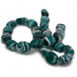 Lampwork Glass Beads 21x17x12 MM (1 Pack, 20-22 Beads) Oval Hole 1 .5 MM Peacock Green For Jewellery Making [ac-bds-00123-m7]