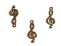 Jewelry Mini Pendant Alloy Charms 26x10x2xmm Music Note Antique Gold Color (Pack of 10 pieces) [ac-charm-00001-m11]