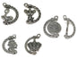 Jewelry Mini Pendant Alloy Craft Charms Mixed Size (5 Rotating Shapes x 2 Pcs Each) Antique Silver Color (Pack of 10 pieces) [ac-charm-00001-m129]