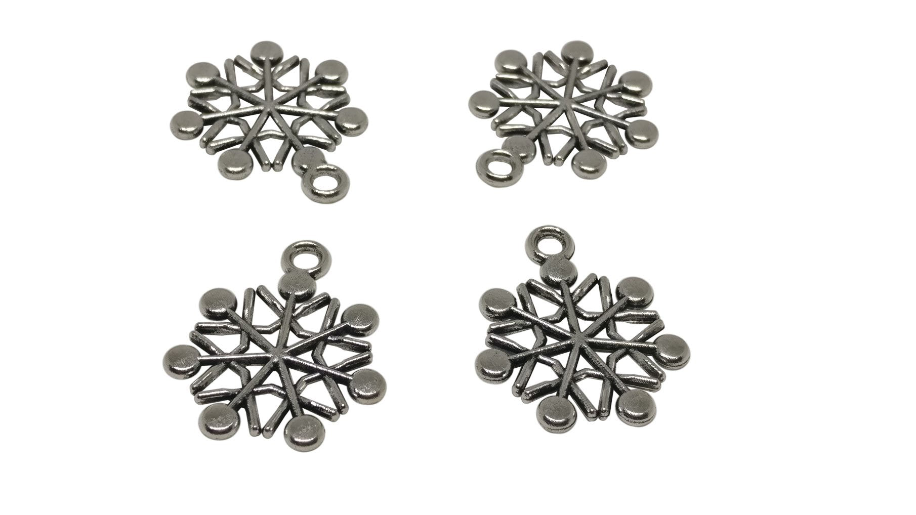 Jewelry Mini Pendant Alloy Charms 20x17x2xmm Snowflake Antique Silver Color (Pack of 10 pieces) [ac-charm-00001-m27]