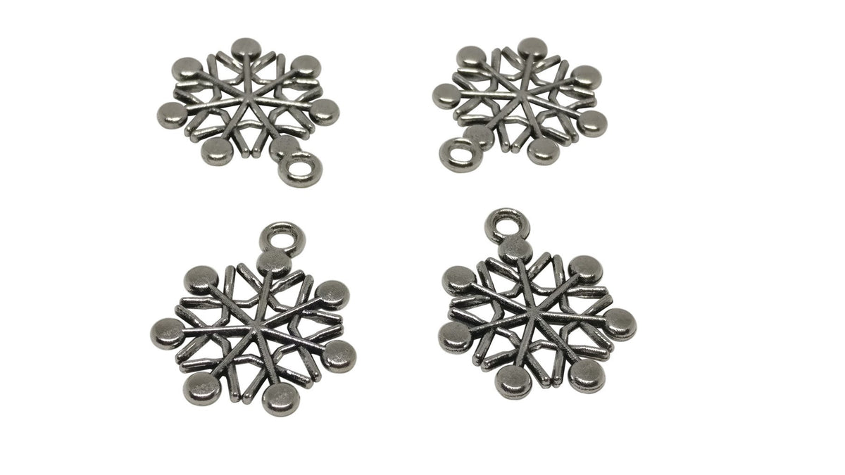 Jewelry Mini Pendant Alloy Charms 20x17x2xmm Snowflake Antique Silver Color (Pack of 10 pieces) [ac-charm-00001-m27]