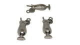 Jewelry Mini Pendant Alloy Charms 27x11x5xmm Drinking Cup Antique Silver Color (Pack of 4 pieces) [ac-charm-00001-m32]