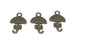 Jewelry Mini Pendant Alloy Craft Charms 18x11x2.5xmm Umbrella Antique Bronze Color (Pack of 10 pieces) [ac-charm-00001-m47]