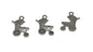 Jewelry Mini Pendant Alloy Craft Charms 19x12x2xmm Baby Stroller Antique Silver Color (Pack of 10 pieces) [ac-charm-00001-m51]