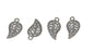 Jewelry Mini Pendant Alloy Craft Charms 19x10x1xmm Leaf Antique Silver Color (Pack of 10 pieces) [ac-charm-00001-m56]