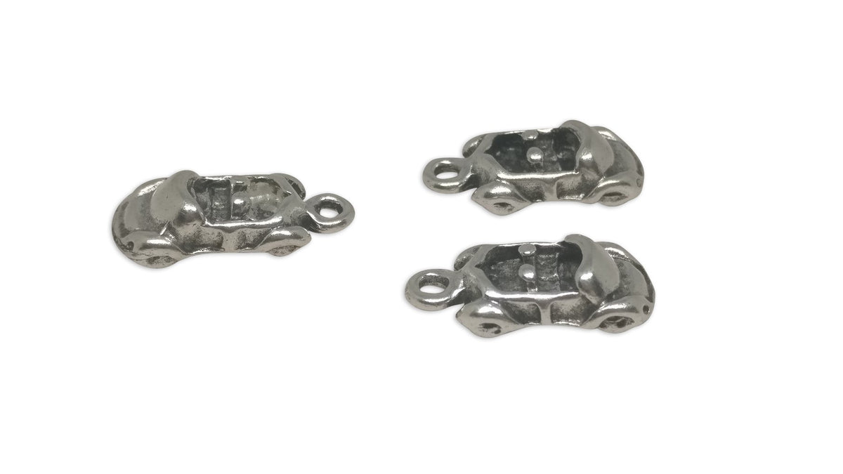Jewelry Mini Pendant Alloy Craft Charms 19x8x6xmm Car Antique Silver Color (Pack of 10 pieces) [ac-charm-00001-m57]