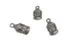 Jewelry Mini Pendant Alloy Craft Charms 16x8x5xmm Buddha Antique Silver Color (Pack of 10 pieces) [ac-charm-00001-m69]