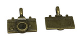 Jewelry Mini Pendant Alloy Craft Charms 22x20x4xmm Camera Antique Bronze Color (Pack of 10 pieces) [ac-charm-00001-m71]