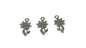 Jewelry Mini Pendant Alloy Craft Charms 19x10x2xmm Flower With Leaf Antique Silver Color (Pack of 10 pieces) [ac-charm-00001-m75]