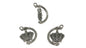 Jewelry Mini Pendant Alloy Craft Charms 25x18x5xmm Rotating Crown Antique Silver Color (Pack of 4 pieces) [ac-charm-00001-m83]