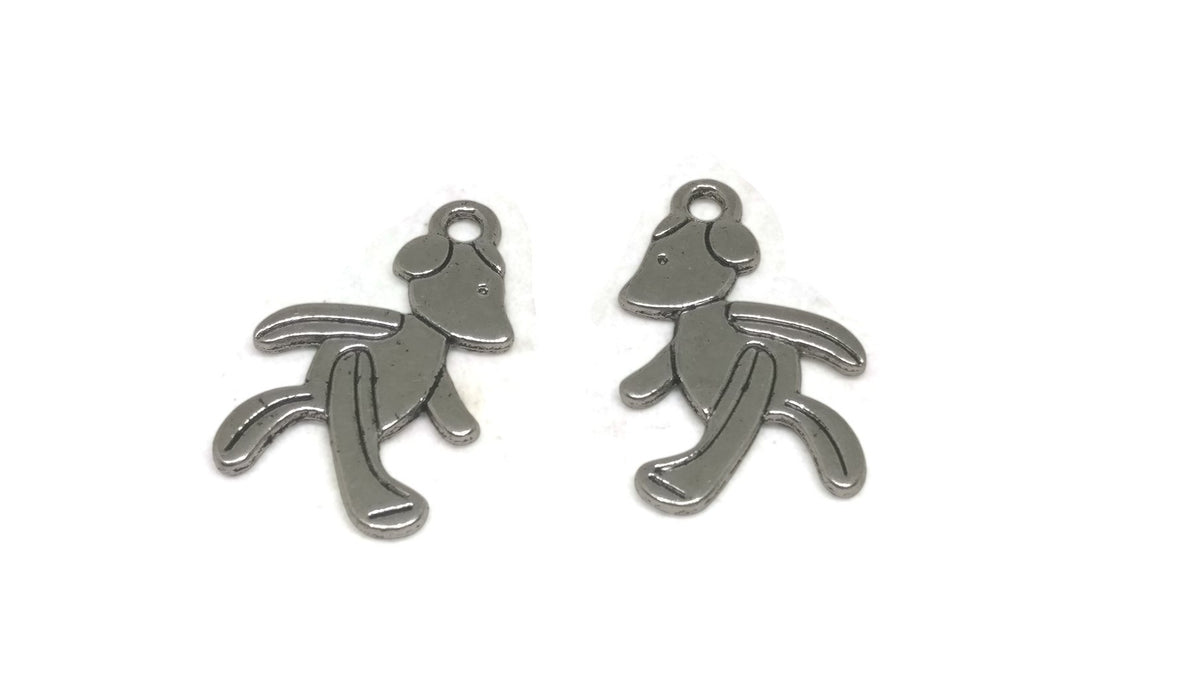 Jewelry Mini Pendant Alloy Craft Charms 28x17x2xmm Cartoon Dog Antique Silver Color (Pack of 10 pieces) [ac-charm-00001-m87]
