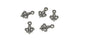 Jewelry Mini Pendant Alloy Craft Charms 15x10x3xmm Flower Antique Silver Color (Pack of 10 pieces) [ac-charm-00001-m93]