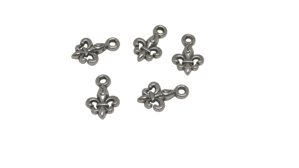Jewelry Mini Pendant Alloy Craft Charms 15x10x3xmm Flower Antique Silver Color (Pack of 10 pieces) [ac-charm-00001-m93]