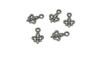 Jewelry Mini Pendant Alloy Craft Charms 15x10x3xmm Flower Antique Silver Color (Pack of 10 pieces) [ac-charm-00001-m93]