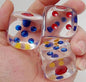 Acrylic Dice 28 MM (2 Pieces) 6-Sided Cube Transparent For Playing Board Games Math [ac-gmetoy-00004-m7]