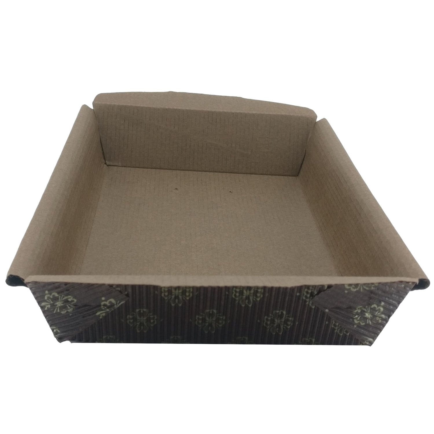 Paper Cup Cake Loaf Baking Serving (Pack of 2) Pie Pans Tray Mould Liner 7.4x4.7x1.5 Inch / 19x12x4 CM Brown Rectangle [ac-homektchn-00001-m3]