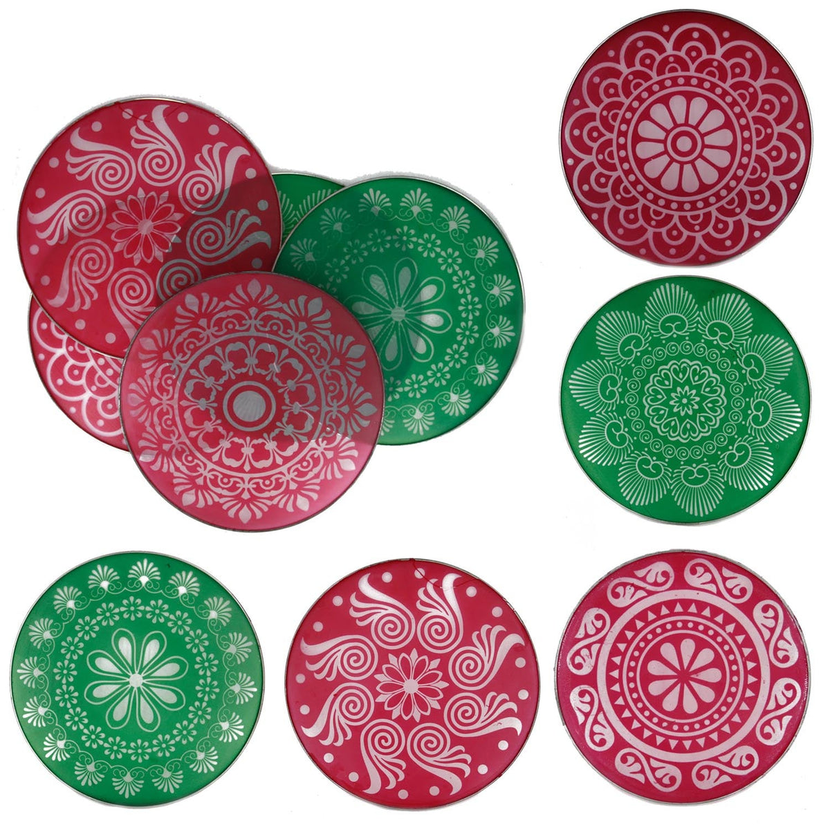 Rangoli Stencils (12 Inch, Pack of 4 Pieces) Random Assorted Designs For Sand Powder Indian Art Kolam Festival Decoration [ac-homektchn-00006-m3]