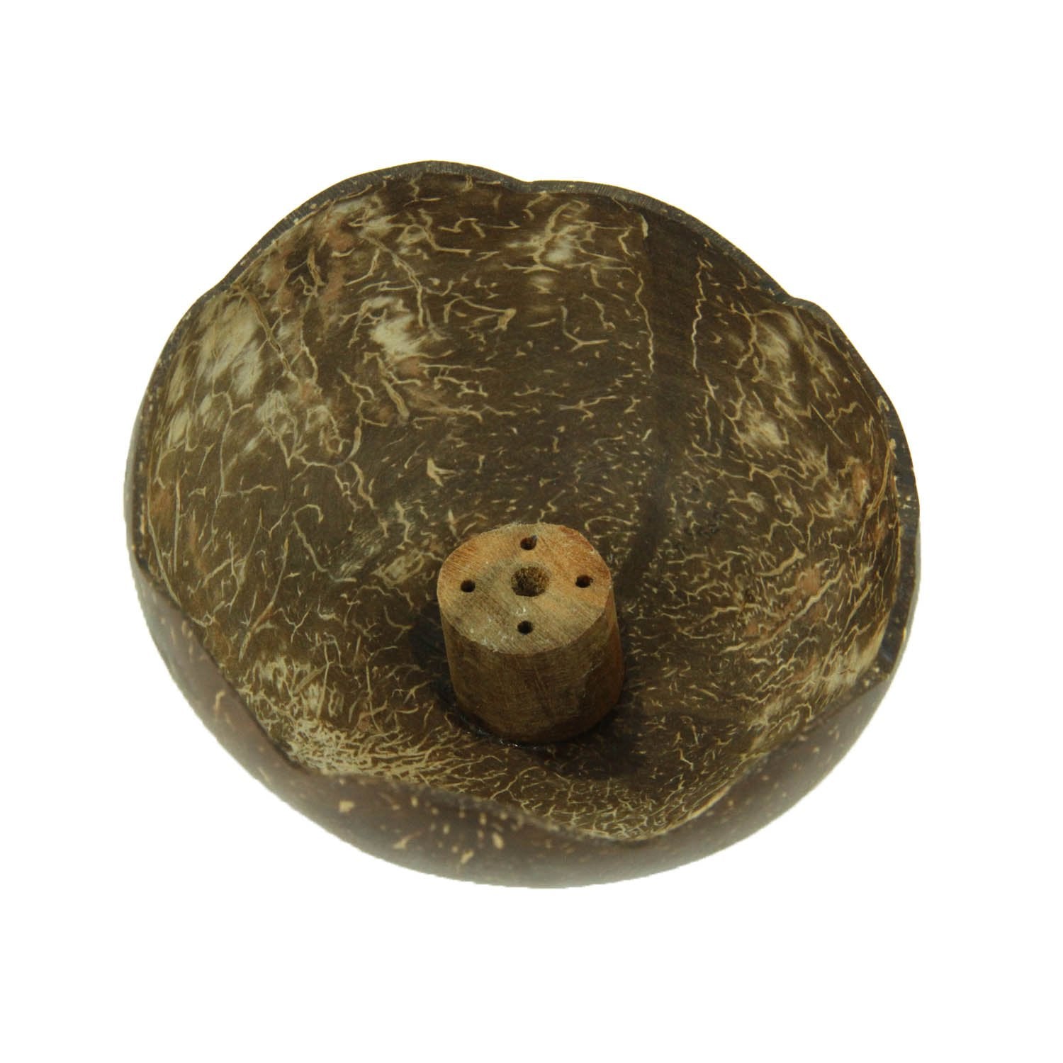 Coconut Shell Handmade Incense Stick Holder Bowl (Pack of 1) 4x2 Inch [ac-homektchn-00010-m1]