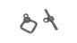 Metal Alloy Toggle Clasps For Jewellery Making (Pack of 5 Sets) 19x15x3xmm Stick Size:9x23x3mm Rhombus Antique Silver Color [ac-jwlsupp-00001-m1]