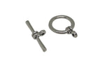 Metal Alloy Toggle Clasps For Jewellery Making (Pack of 5 Sets) 21x16x4xmm Stick Size: 24x9x4mm Round Antique Silver Color [ac-jwlsupp-00001-m7]